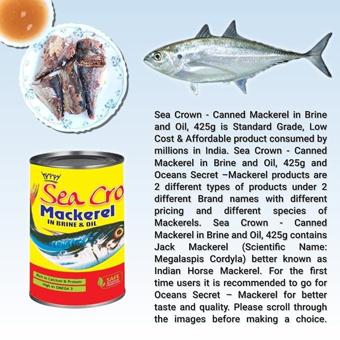 Sea Crown Mackeral in Brine & Oil (425g)