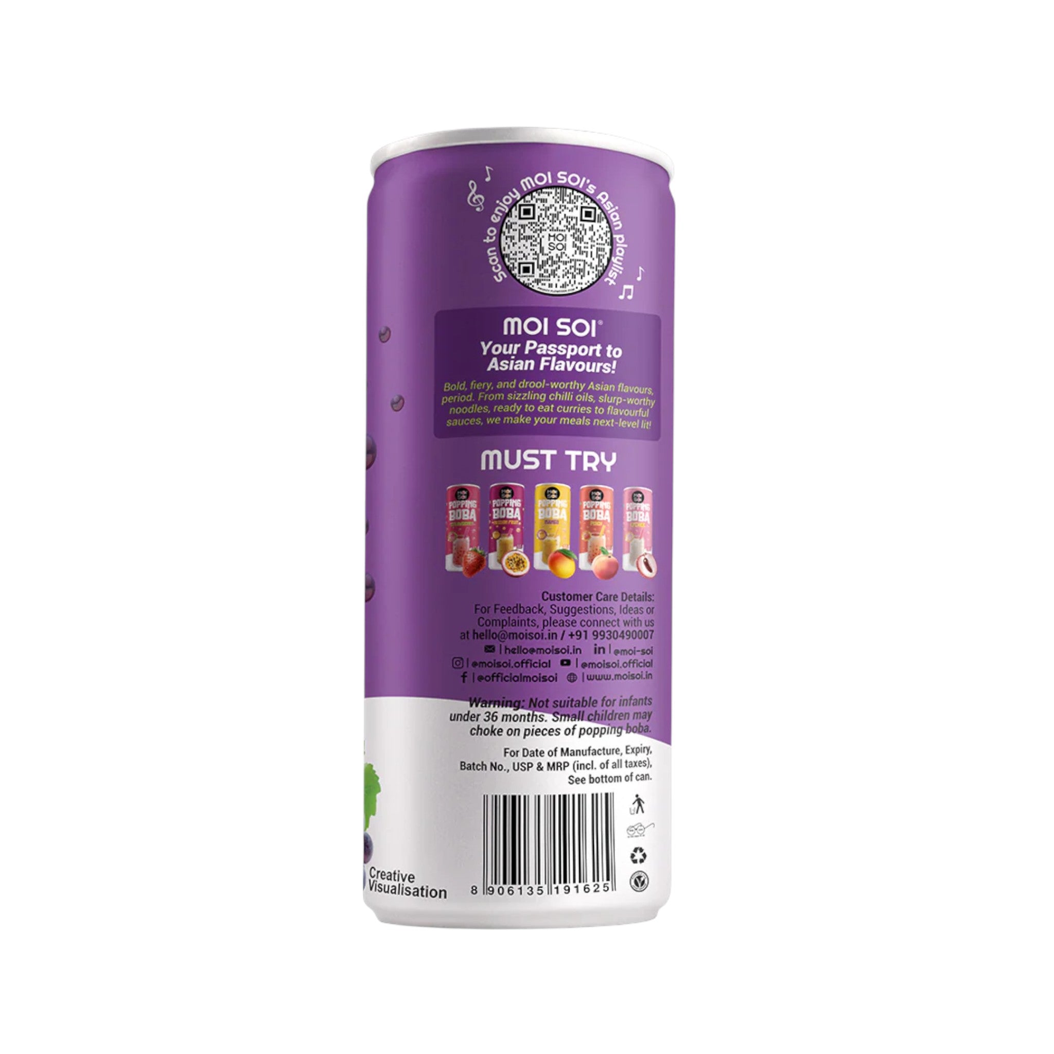 Moi Soi Popping Boba Grape Flavour 330ml