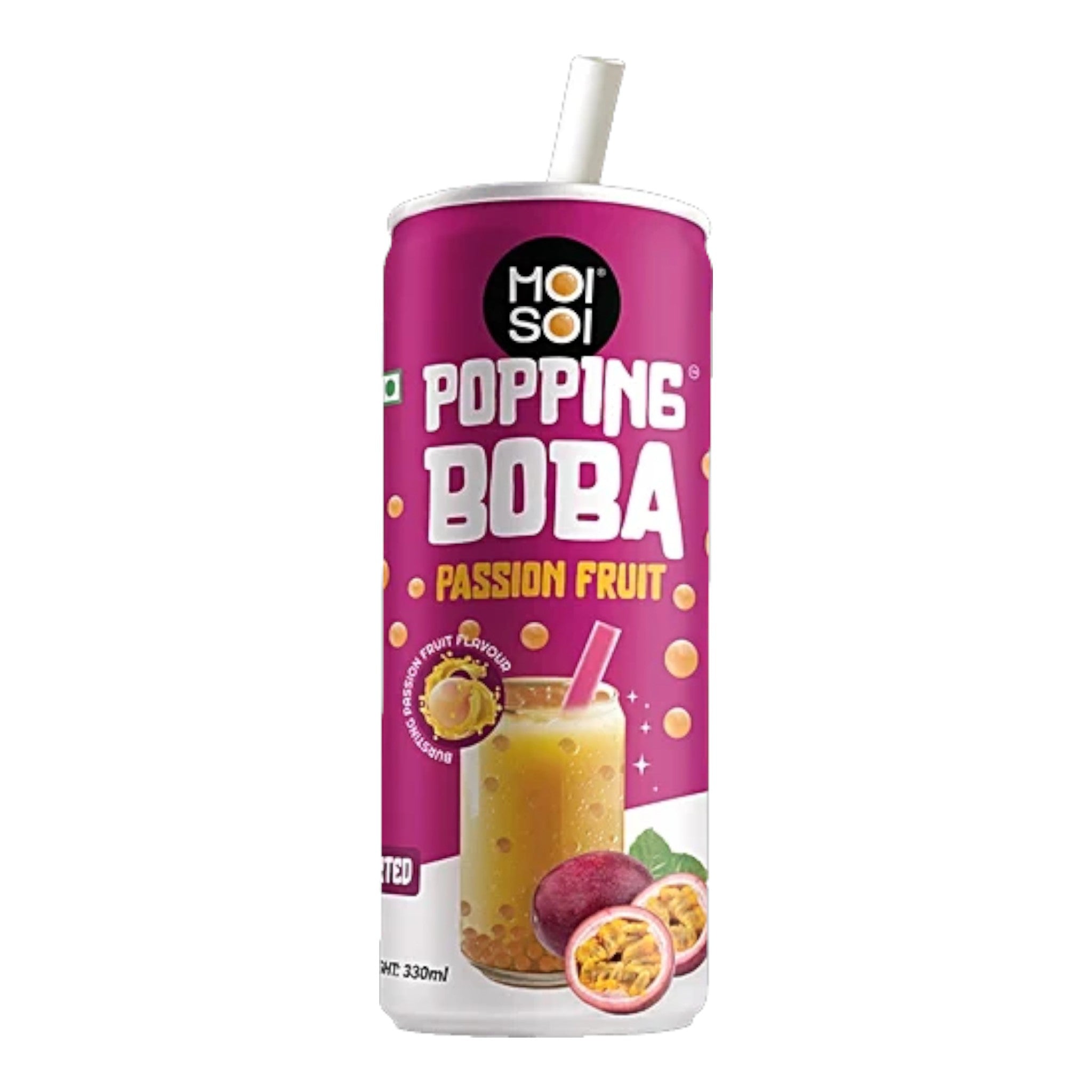 Moi Soi Popping Boba Passion Fruit Flavor 330ml