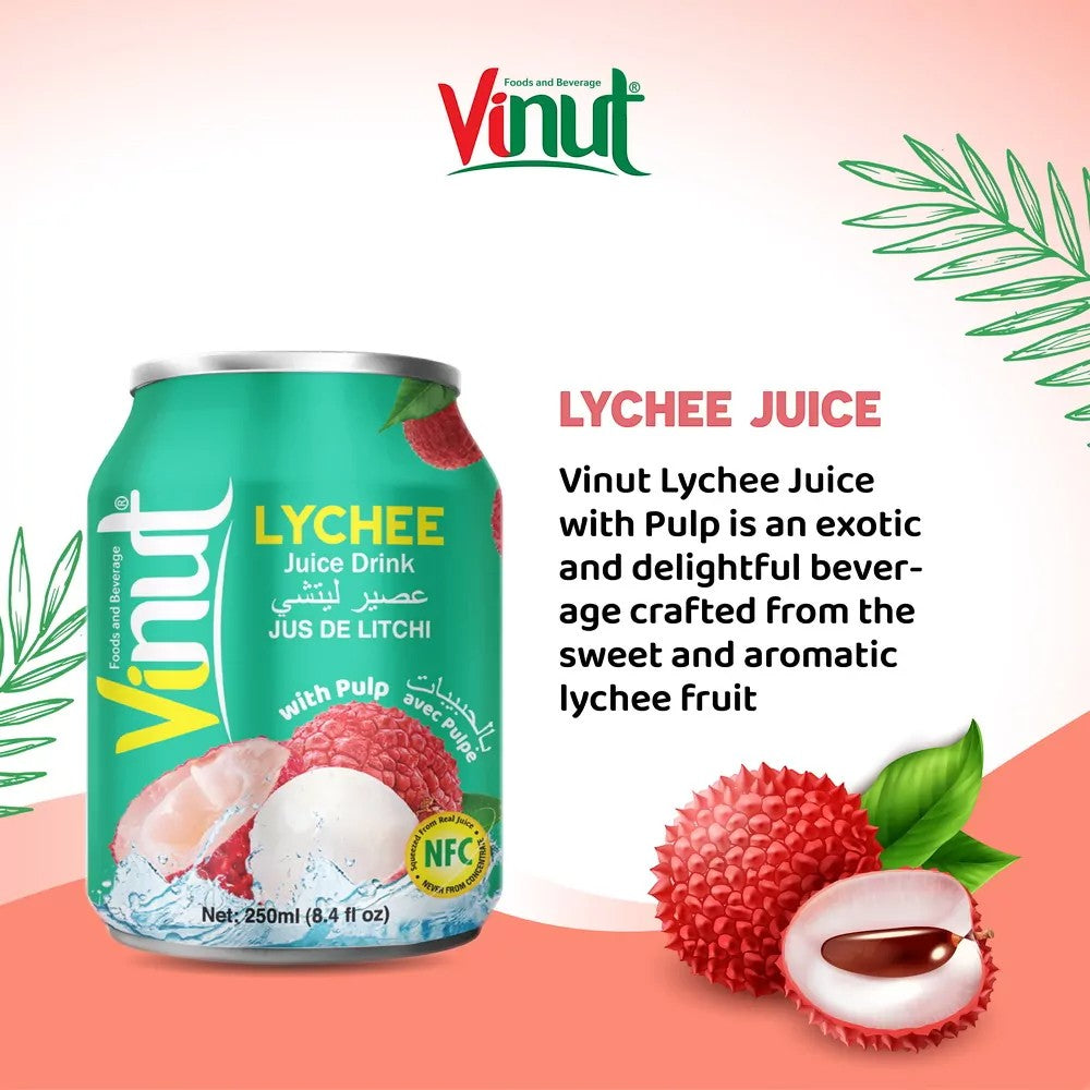 Vinut Lychee Juice With Pulp 250 ml
