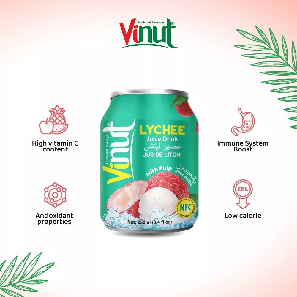 Vinut Lychee Juice With Pulp 250 ml