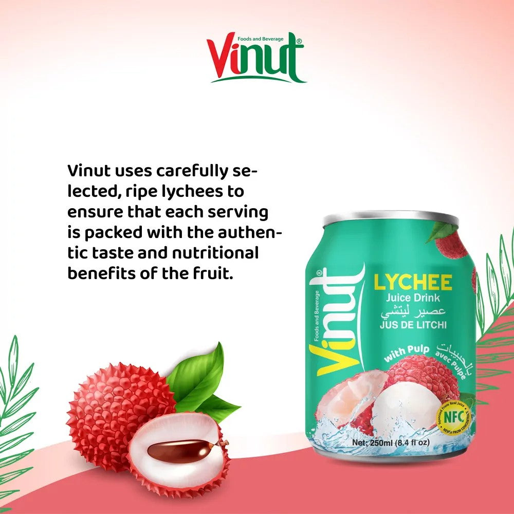 Vinut Lychee Juice With Pulp 250 ml
