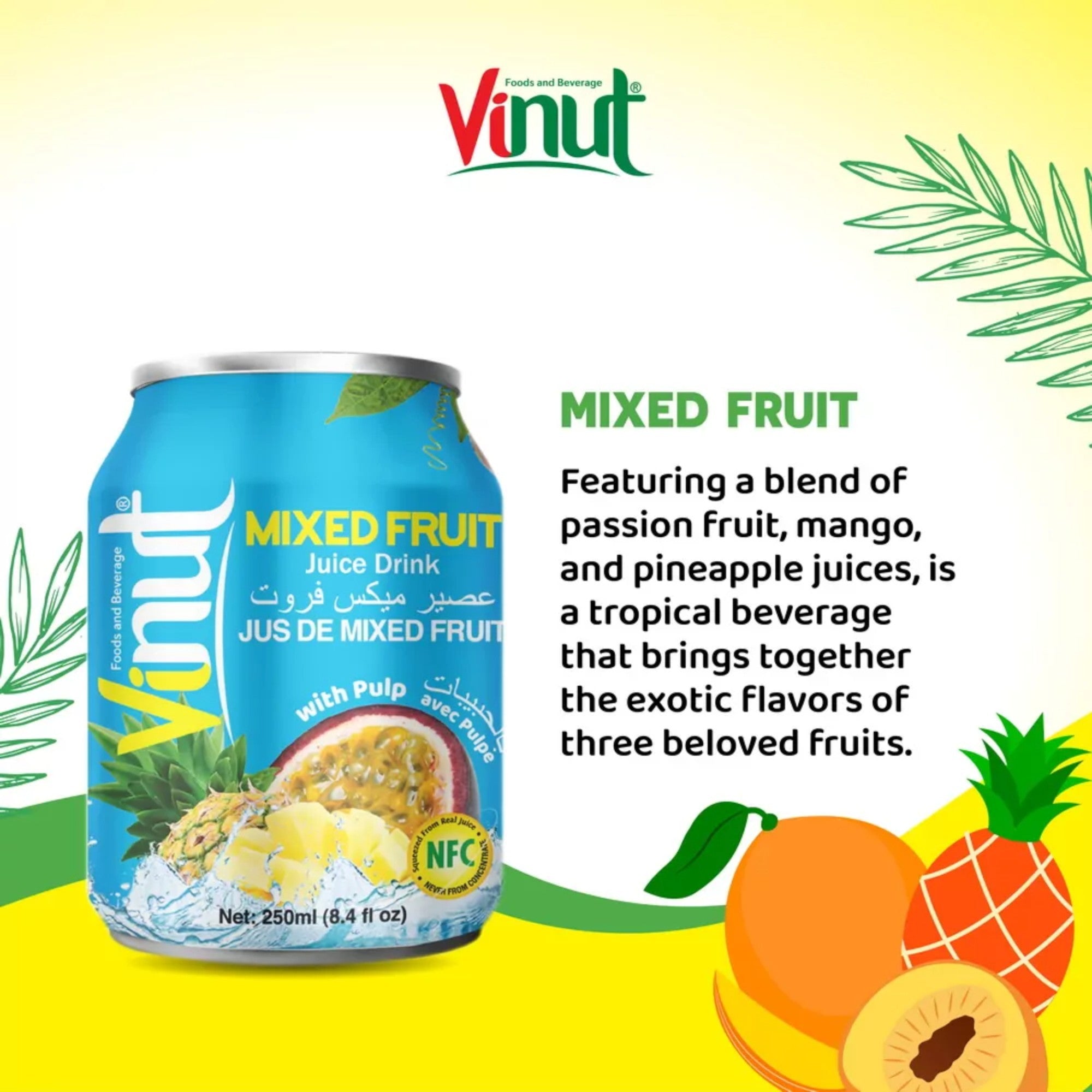Vinut Mixed Fruit Juice With Pulp 250 ml