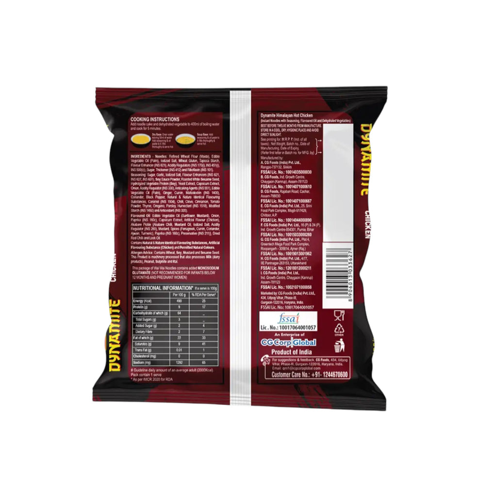 Waiwai Dynamite 2x Spicy Chicken Noodles