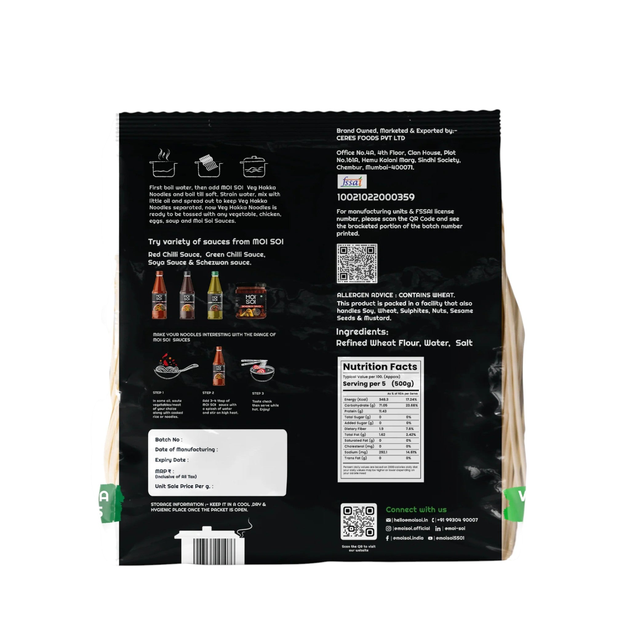 Moi Soi Veg Hakka Noodles 500g