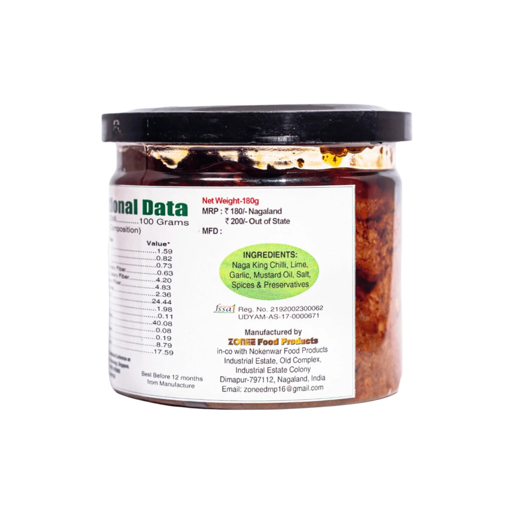 Zonee Fresh Naga King Chilli Pickle 180g