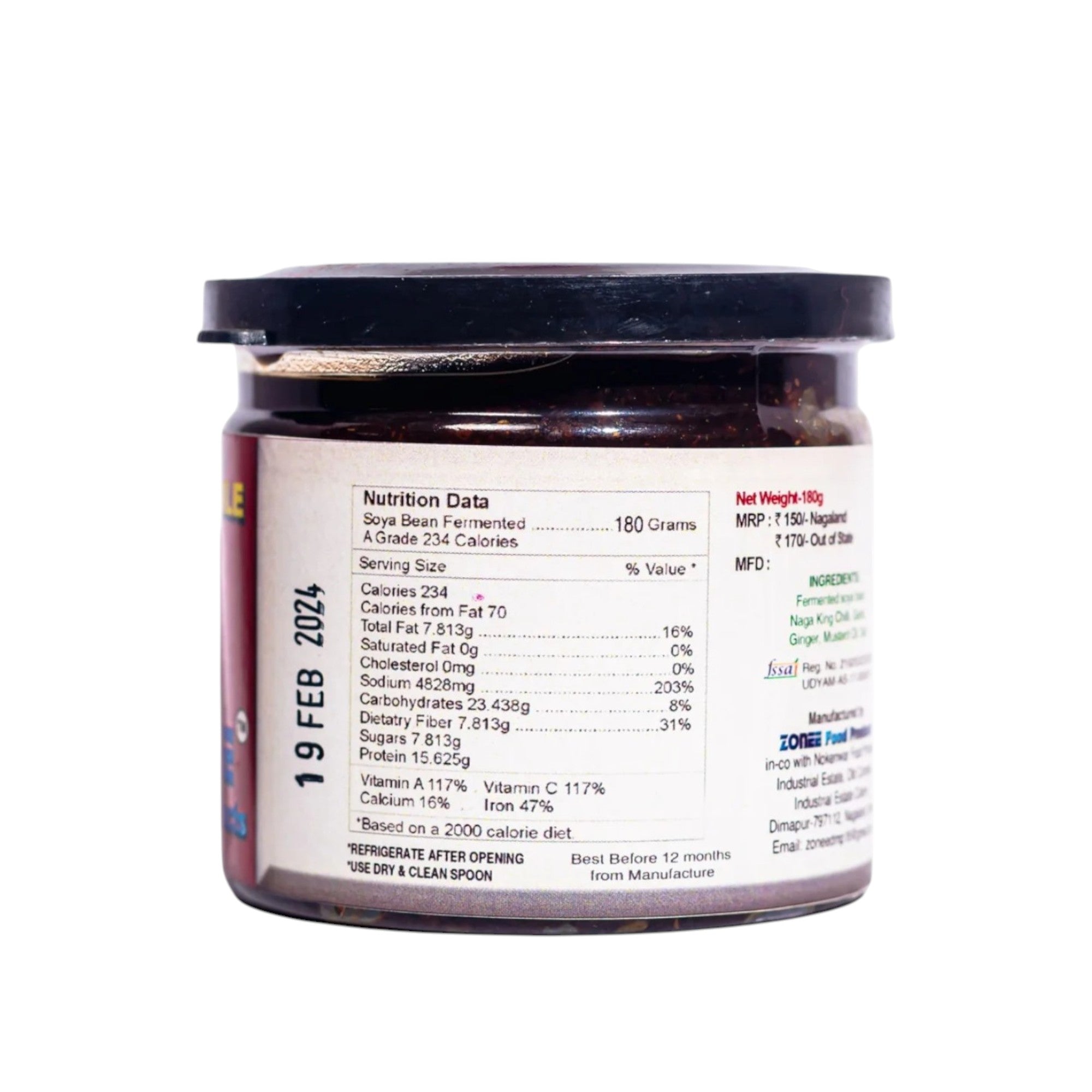 Zonee Fermented Soya Bean Pickle with King Chilli, 180g