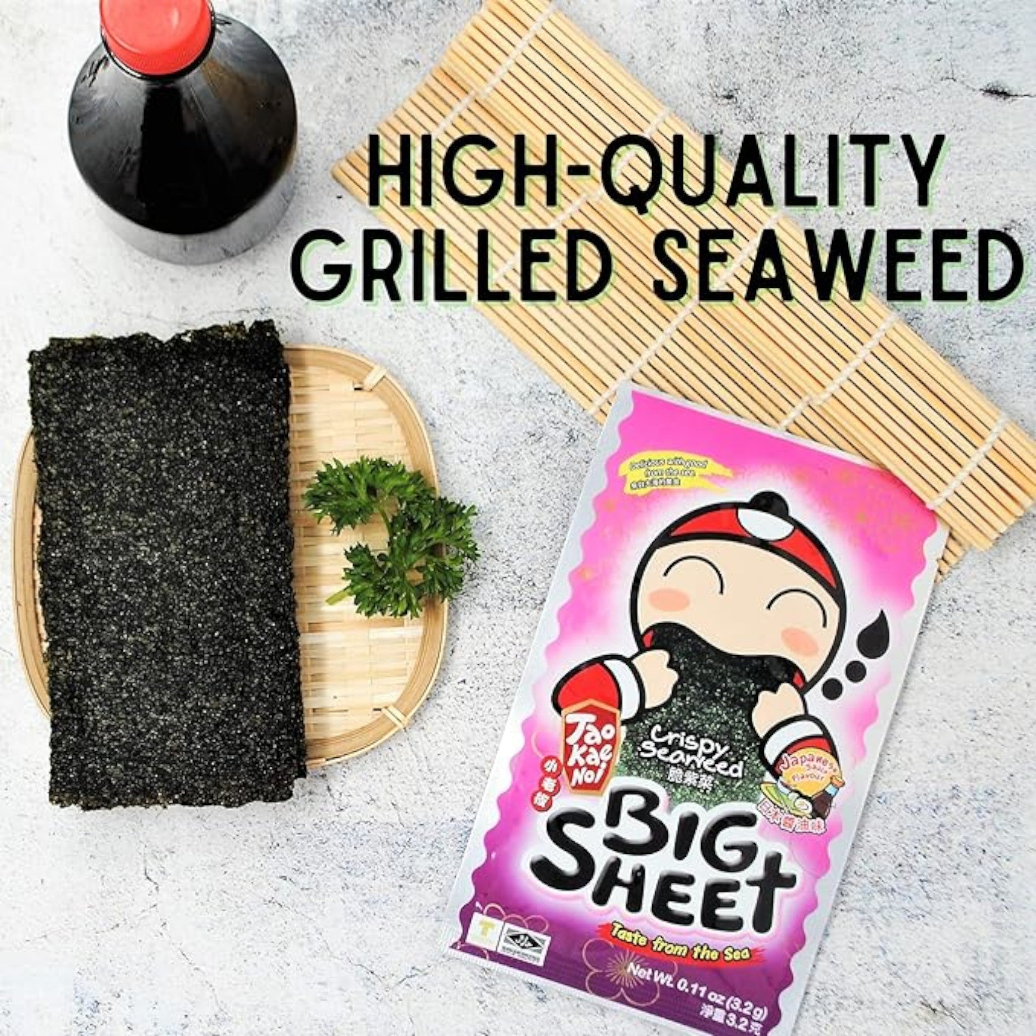 Tao Kae Noi Crispy Seaweed Snack Sheets Japanese Sauce Flavor