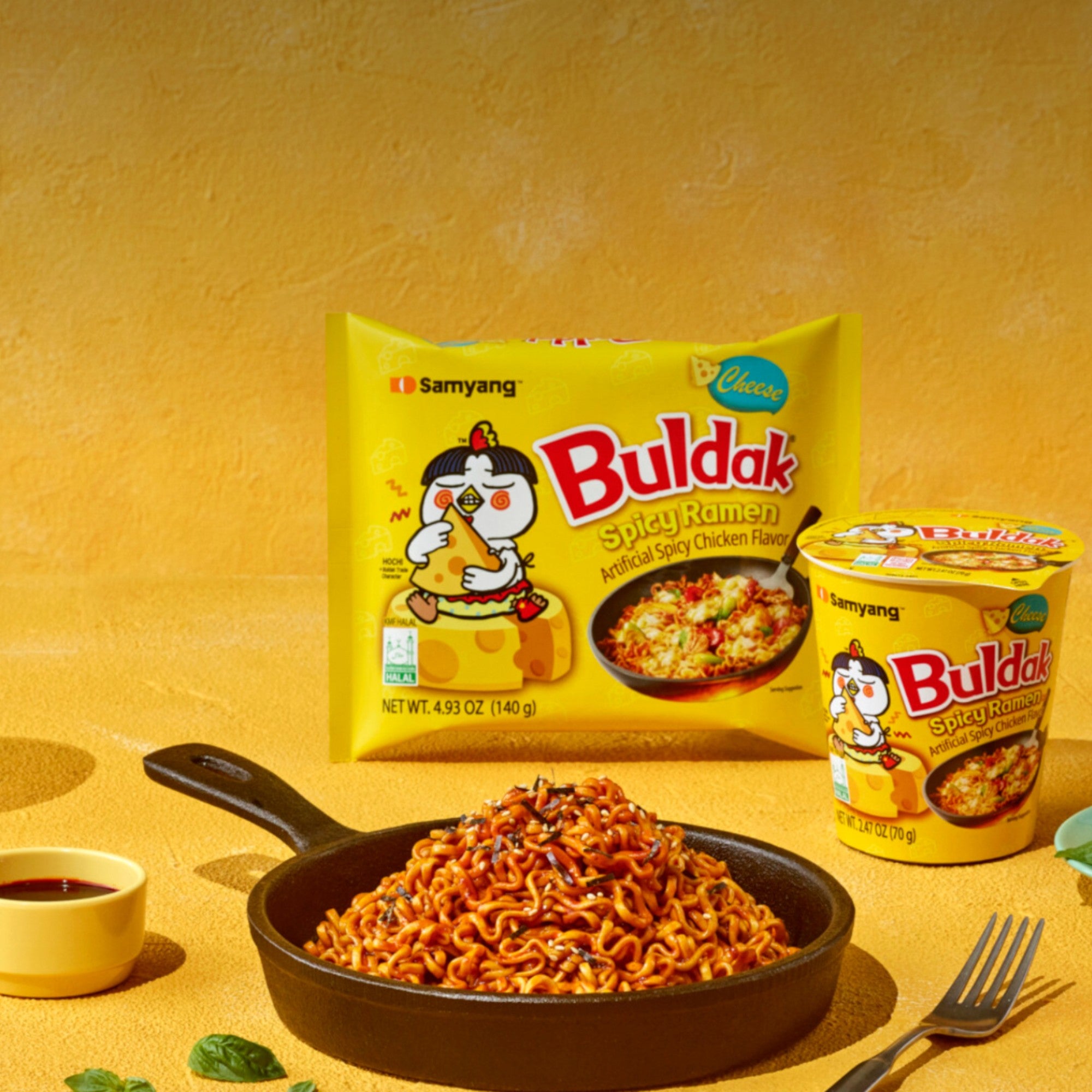 Buldak Cheesy Spicy Chicken Ramen Noodles